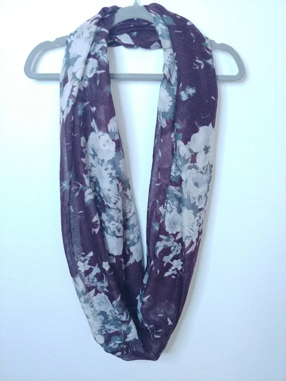 Maroon Floral Infinity Scarf